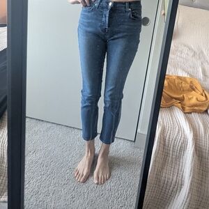 7 For All Mankind Blue Ankle Cropped Jeans